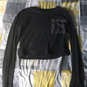 Black crop top with zipper